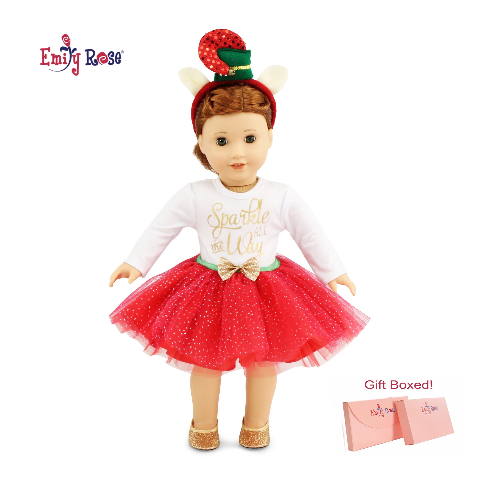 Red Glittery Shoes that fit American Girl Dolls 