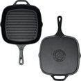 12 Inch Square Grill Pan Large PreSeasoned Cast Iron