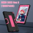 thumbnail image 6 of SaniMore Hybird Case for Walmart Onn 8 Inch Gen 3 2022(Model:100071483), Kids-friendly Hidden Kickstand Shockproof Anti-drop Tri-layer Heavy Duty Protective Shell for Walmart Onn 8" 3rd, Black+Rose, 6 of 10