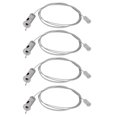 thumbnail image 1 of Unique Bargains 4 Pcs Câble de Suspension d'Éclairage 1M Tête d'Attachement Moletée, 1 of 1
