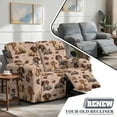 thumbnail image 3 of TSOVTHRID Loveseat Recliner Cover, 6-Piece Reclining Loveseat Covers with Elastic Bottom Sofa Furniture Protector for Pet Dog, Dachshund Dog Chocolate Coffee Print, 3 of 7