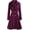 Purple, variant on Women's Double-Breasted Pea Coat - Lapel Collar, A-Line Cut, with Pockets & Lining