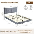 thumbnail image 3 of Simenmax Twin Upholstered Platform Bed Frame with Linen Headboard Wood Slat, Gray, 3 of 10