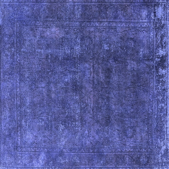 Ahgly Company Indoor Square Oriental Blue Industrial Area Rugs, 5' Square
