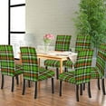 thumbnail image 4 of Red Green Plaid Christmas Chair Covers,Christmas Green Red and Whitespandex Stretch Dining Room Chair Cover Set of 6,Removable Washable Kitchen Parsons Chair Covers Seat Slipcovers, 4 of 6
