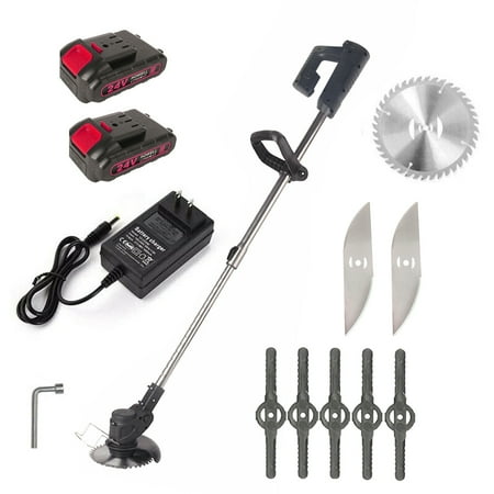 Paddsun Electric Weed Eater Lawn Edger Cordless Grass String Trimmer Cutter 24V &Battery