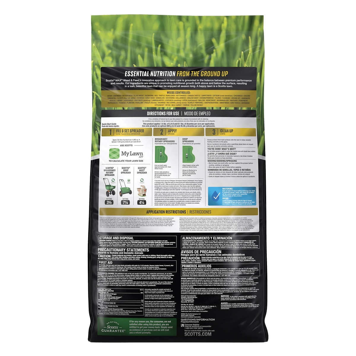 Scotts MAX Weed & Feed, 40 Pounds (Covers 14,000 Square Feet)