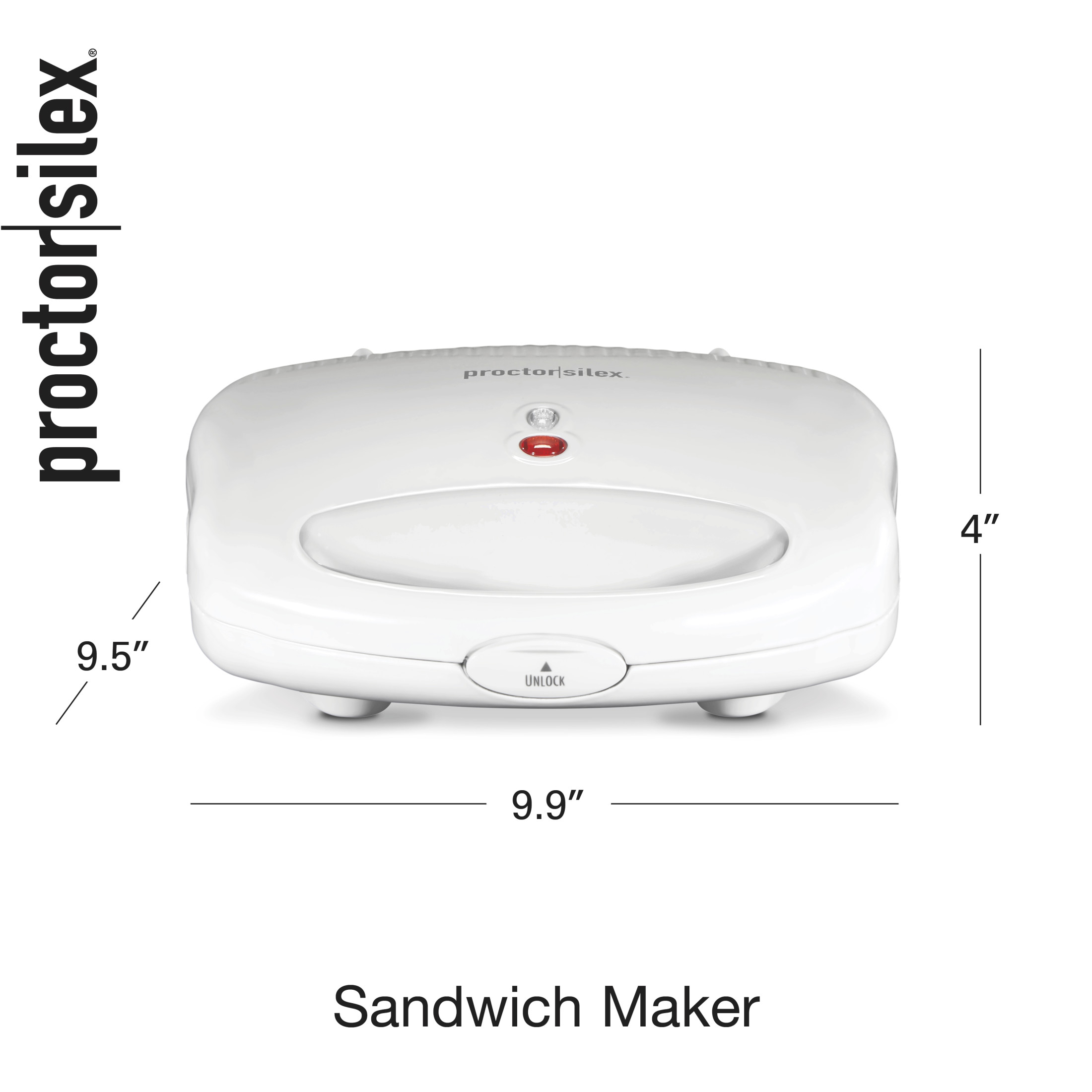 Proctor Silex Hot Sandwich Maker, Nonstick, White photo 8