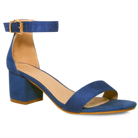 

Fashion Thirsty Womens Ladies Mid Block Heels Ankle Strap Open Toe Shoes