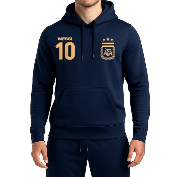 Icon Sports Official Argentine Football Association Lionel Messi Pullover Hoodie - Unisex Adult - AFA117PH Navy S