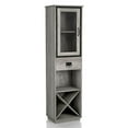 thumbnail image 3 of Furniture of America Scandi Wood Tower Cabinet in Vintage Gray Oak, 3 of 12