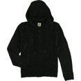 thumbnail image 1 of Anne Klein Womens Textured Hoodie Sweatshirt, Black, Small, 1 of 1