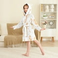 thumbnail image 4 of FORMRS Niños Bathrobe Unisex Hooded Robe Soft Plush Pajamas Sleepwear, Size 7-9T, White Seahorse, 4 of 7