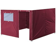 Eurmax USA Full Zippered Walls for 10 x 10 Easy Pop Up Canopy Tent,Enclosure Sidewall Kit with Roller Up Mesh Window and Door 4 Walls ONLY,NOT Including Frame and Top?Burgundy?
