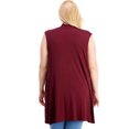 thumbnail image 3 of Pastel by Vivienne Women's Sleeveless Cardigan in Plus Size Wine XXX-Large, 3 of 4