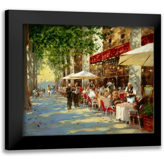 Haskins, John 14x12 Black Modern Framed Museum Art Print Titled - Cafe Apres-Midi