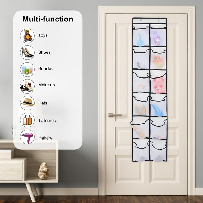 12 Large Pockets Over Door Hanging Shoe Organizer Narrow Over the