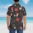 thumbnail image 3 of Lsque Fly Agaric and Flowers pattern Hawaiian Shirt for Men, Unisex Summer Beach Casual Short Sleeve Button Down Shirts-Large, 3 of 9