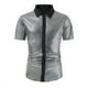 thumbnail image 2 of pstuiky camisetas de hombre, Suéter deportivo informal elástico de color liso para hombre, cuello redondo y manga corta ropa de hombre m, 2 of 7