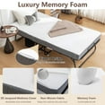 thumbnail image 7 of Folding Bed with Mattress, Portable Foldable Bed with 5"Memory Foam Mattress and Metal Frame,Roll Away Bed Guest on Wheels with Side Storage Pocket, Space Saving, Easy Storage, 7 of 7