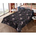 thumbnail image 4 of Ambesonne Halloween Fitted & Flat Sheet with Shams 4 Pcs Set, Spooky Skull Exotics Boho, Queen, Dark Magenta and Multicolor, 4 of 5