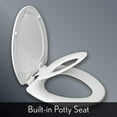 thumbnail image 4 of MAYFAIR NextStep Toilet Seat with Built-in Potty Training Seat will Reduce Clutter, Slow Close and Never Loosen, ELONGATED, Durable Enameled Wood/Long Lasting Plastic, White, 183/1883SLOWA 000, 4 of 10