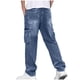 thumbnail image 2 of Ceisia Men Solid Color Basic Loose Wide Leg Straight Denim Pants Gift Casual Daily Jeans, 2 of 5