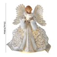 thumbnail image 4 of La parte superior del árbol de los ángeles está decorada con alas de plumas blancas y la parte superior del árbol de Navidad está decorada con decoraciones festivas de luces LED Código A., 4 of 5