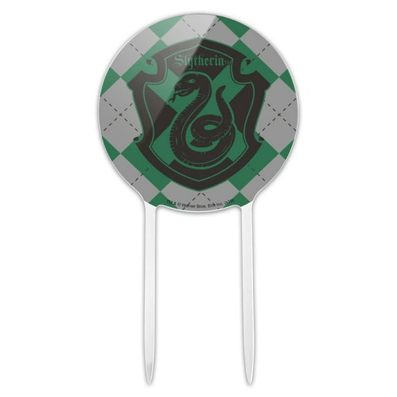 Acrylic Harry Potter Slytherin Plaid Sigil Cake Topper Party Decoration for Wedding Anniversary Birthday Graduation