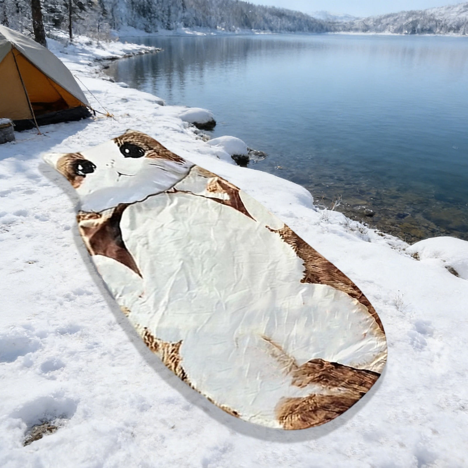 Fluffy Cat Sleeping Bag for Adults,Adult Soft Sleeping Bag – Plush Cat Envelope Sleeping Bag for Camping,Sleepovers & Home Lounging,Washable Warm Blanket,68.9x31.5 Inch(E)