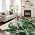 thumbnail image 2 of Palm Leaves Tropical Area Rugs 5'x8', Washable Small Throw Rugs for Classroom Bedroom, Green Botanical Summer Linen Indoor Outdoor Rug Non-Slip Low Pile Carpet Runner Reversible Floor Mats, 2 of 8