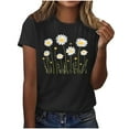 thumbnail image 2 of QUNYINEY Crew Neck T Shirts for Women Short Sleeve Casual Floral Tops Going Out Loose Pullover Shirts, 2 of 4