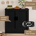 thumbnail image 4 of WENTMENT Cat Litter Box Furniture with Removable Divider,Large Hidden Litter Box Furniture Cat House (Black), 4 of 6