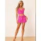 thumbnail image 3 of Conjunto de bikini de 2 piezas Allegra K, minifalda con parte superior de Cami calada, Rosa caliente, M, 3 of 6