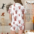 thumbnail image 4 of TZEWGL Night Suit For Baby Satin Silk Short Sleeves Button Down Top Classic Shorts With 2 Piece Set Features Pjs For Kids size 10-11T, 4 of 5