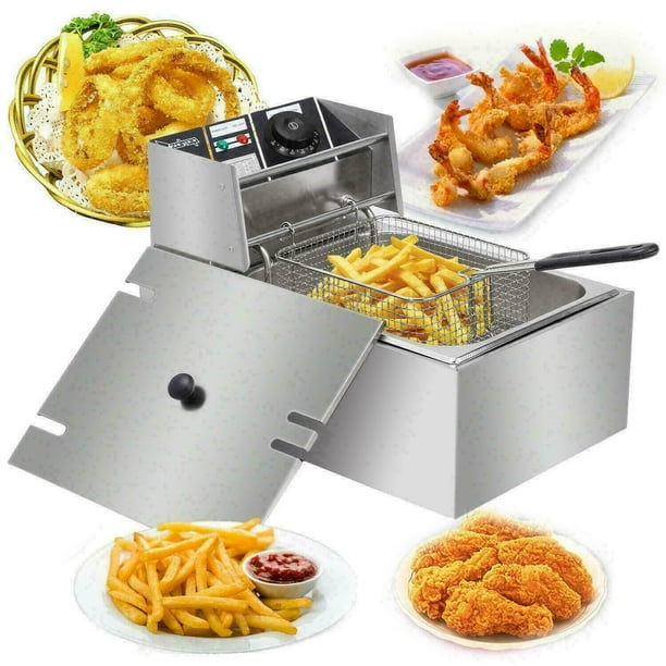 Goorabbit Small Deep Fryer,Electric Deep Fryer Commercial Tabletop