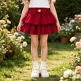thumbnail image 4 of CHEEREAM Mini Skirt For Kids Flowy High Waisted Bow Tie Ruffle Hem Short Skirts Girls Cute Boho A-Line Layered Beach Skirt, 4 of 9