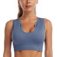 thumbnail image 1 of Women Deep V Sports Soft Bra,Sleeveless Racerback Tank Crop Underwear, 1 of 6