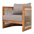 thumbnail image 5 of Premium Acacia Wood Outdoor Club Chair Beige+Natural Curved Tub Design Woven Rope Accents Water-Resistant Quick-Dry Cushions All-Weather Slat Construction Patio Garden Ergonomic Chair Made in Viet Na, 5 of 10