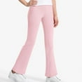 thumbnail image 4 of Hurxie Girl's Flare Leggings with Pockets High Waisted Bootcut Yoga Pants Kids Dance Bell Bottoms Leggings Pink,9-10 Years, 4 of 6