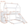 thumbnail image 2 of Harper & Bright Designs Twin over Full House Bunk Bed with Slide and Stairs for Bedroom, Wood Bunk Bed Frame with Guard Rail & Storage, White, 2 of 18