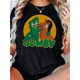 thumbnail image 1 of Women's "GUMBY" Cartoon Graphic T-Shirt | Lightweight Polyester Blend | Casual Round Neck Short Sleeve Tee | Perfect for Summer Comfort, 1 of 5