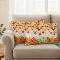 thumbnail image 2 of Orange Pumpkin Fall Outdoor Waterproof Pillow Covers, Thanksgiving Maple Leaf Farmhouse Decorative Rectangle Throw Pillowcase Sofa Cushion Sham for Patio/Couch/Chair, 20"x12" 2 Pack, 2 of 8