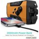 thumbnail image 2 of Weather Emergency Radio 2000mAh (Model A1) Solar/Crank/Battery Operated Portable Battery Charger with AM/FM, LED Flashlight, SOS Alarm for Hiking and, 2 of 5