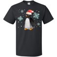 thumbnail image 3 of Inktastic Christmas Penguin in Red Santa Hat with Snowflakes T-Shirt, 3 of 5