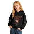 thumbnail image 4 of Kids Hoodie Unisex Lightweight Cute Sweatshirts Highland Cattle Long Sleeve Pullover, 4 of 8