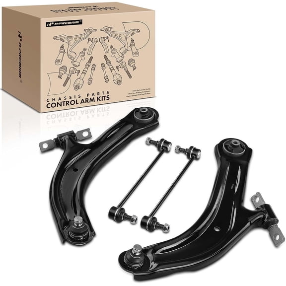 A-Premium 4Pcs Front Suspension Kit Lower Control Arm and Ball Joint Assembly Sway Bar Link Compatible with Nissan Sentra 2007-2012 2.0L 2.5L