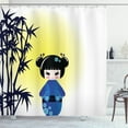 thumbnail image 1 of Ambesonne Anime Shower Curtain, Kokeshi Doll and Tropic Tree, 69"Wx70"L, Multicolor, 1 of 3