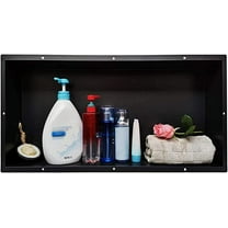 Neodrain Shower Niche, Insert Storage Shelf, (Inner Size 24" X 12" X 4"), Stainless Steel Shower Wall Niche, Tile Needed Recessed Niche Shower for Storage, Stainless Steel Bathroom Shelf, (Black)