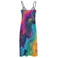 thumbnail image 6 of Colorful Tie Dye Vortex Womens Summer Dresses Casual Sleeveless Tshirt Sundresses Vacation Beach Cover Up Dress, 6 of 8